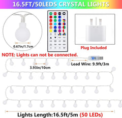 24 Colours Globe String Lights USB Plug with Remote