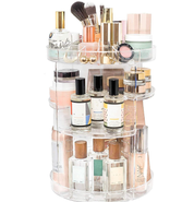 360° Rotating Clear Acrylic Makeup Organizer – Vanity Storage Stand for Skincare & Perfume