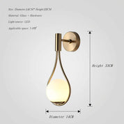 Nordic Golden Wall Lamp with Glass Shade, E27 Light