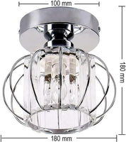 Mini Crystal Ceiling Light, Chrome Semi-Flush Mount