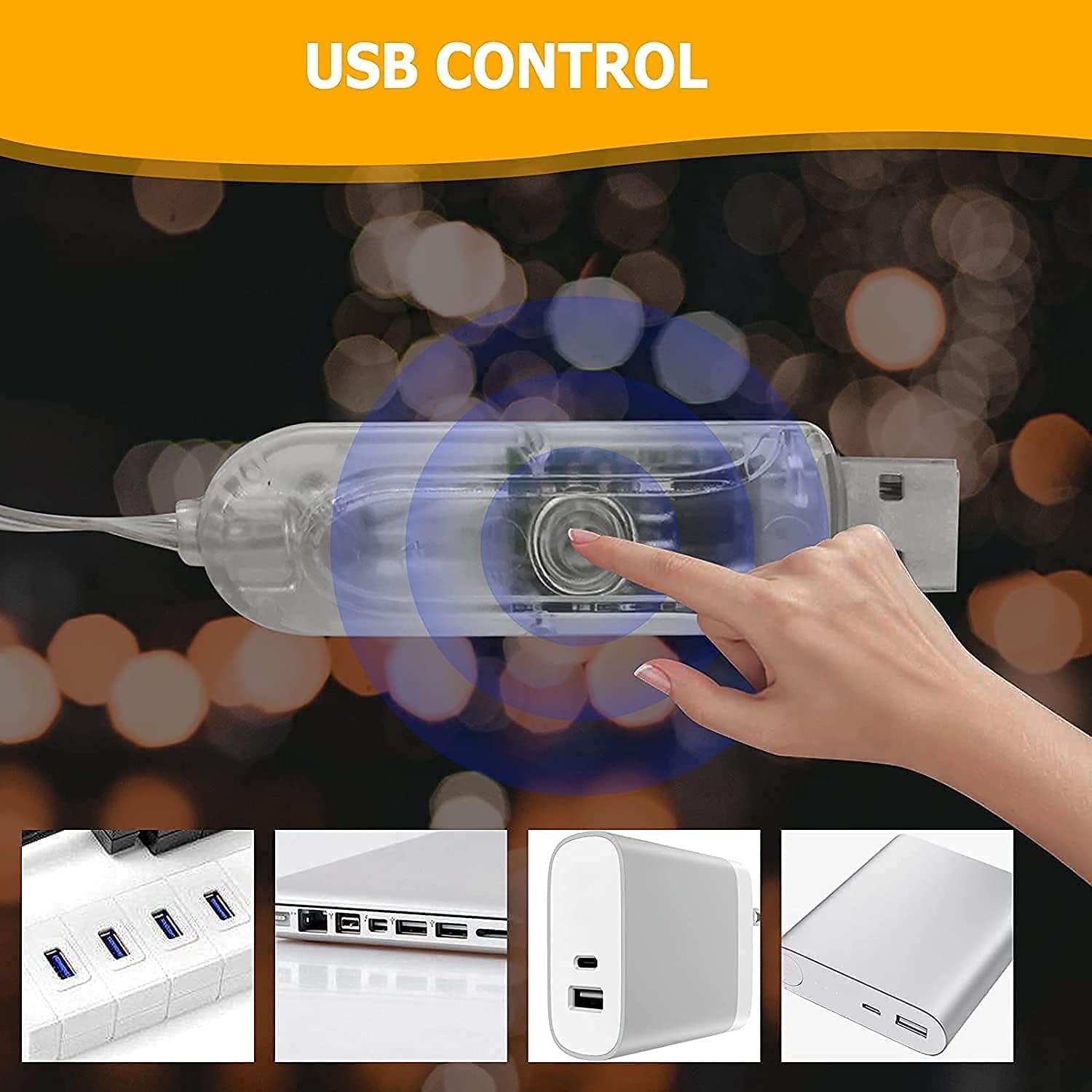 USB Fairy Lights 10M 100LED, Colour Changing, Remote Control