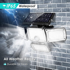 Solar Lights Outdoor, 346 LED 3000LM Solar Security Lights Motion Sensor with Remote Control