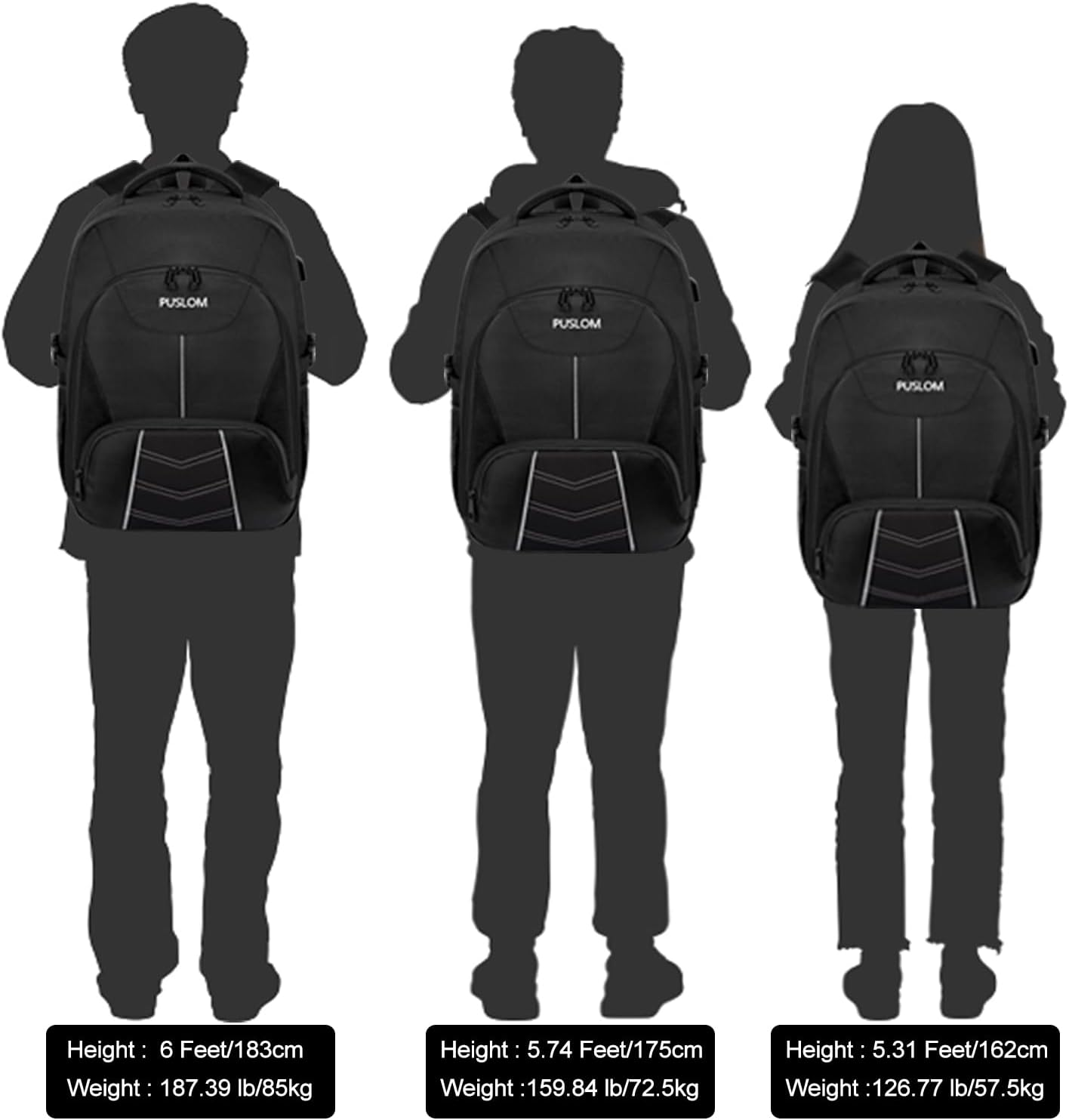 55L Extra Large Laptop Backpack – TSA Travel Rucksack with USB Port, 18.4 Inch