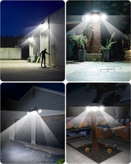 Solar Security Lights - 3 Modes, Motion Sensor, 270° Wide Angle, IP65 Waterproof Solar Outdoor Lights