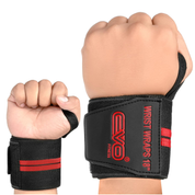 Pair of 18" Black Weight Lifting Wrist Wraps – Elastic Cotton Gym Support Straps