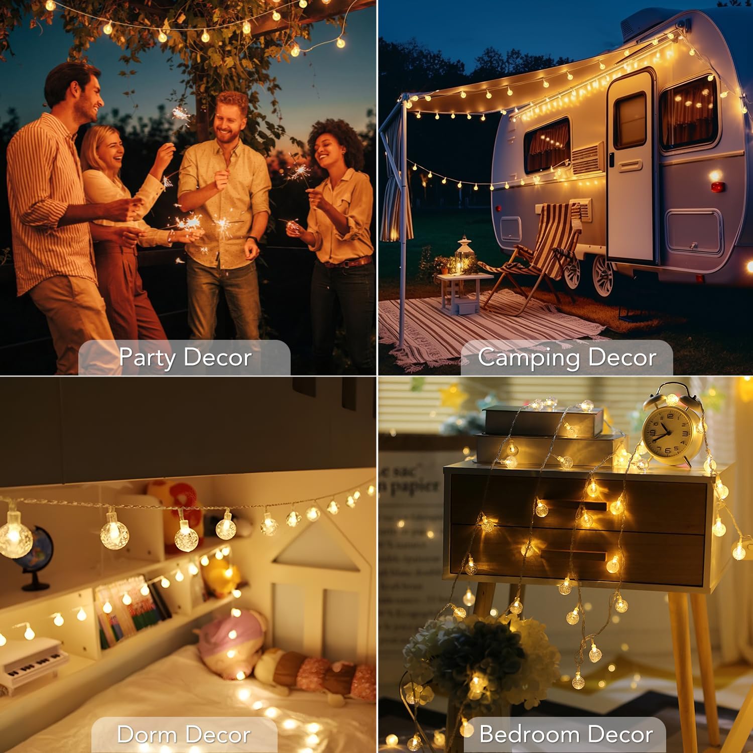 50 LED Globe String Lights with Remote Control