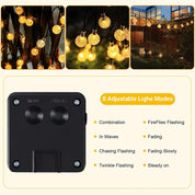 Solar Crystal Ball String Lights – 50 LED, 24FT, Waterproof