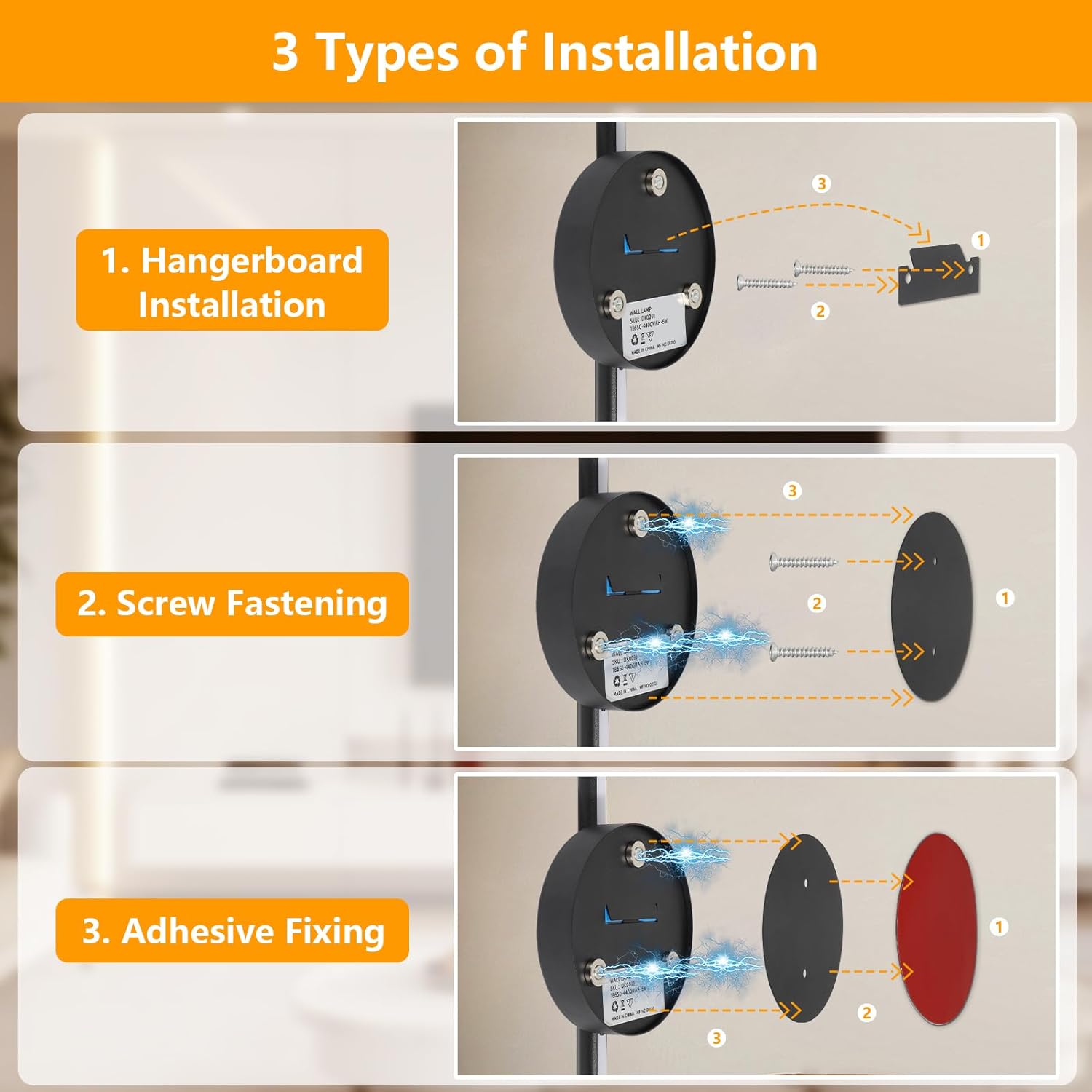 2 Pack Rechargeable Wall Sconce Lights with Remote, Dimmable