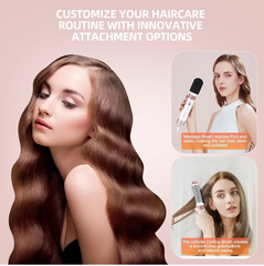 5-in-1 Hot Air Styler – Ionic Hair Dryer Brush with Rotating Barrel for Drying, Styling & Volumizing (Rose Gold & White)