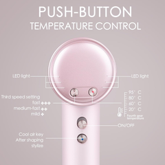 High-Speed 110,000 RPM Ionic Hair Dryer – Low Noise 200M Ion Blow Dryer, Pink