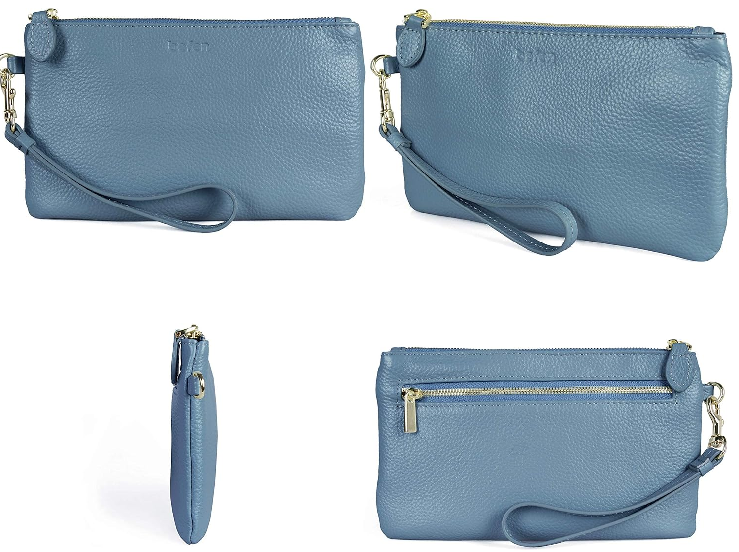 Genuine Leather Wristlet Clutch Wallet for Women – Card & Cash Organizer Purse