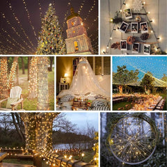 2 Pack Solar Christmas Fairy Lights 200 LED Outdoor