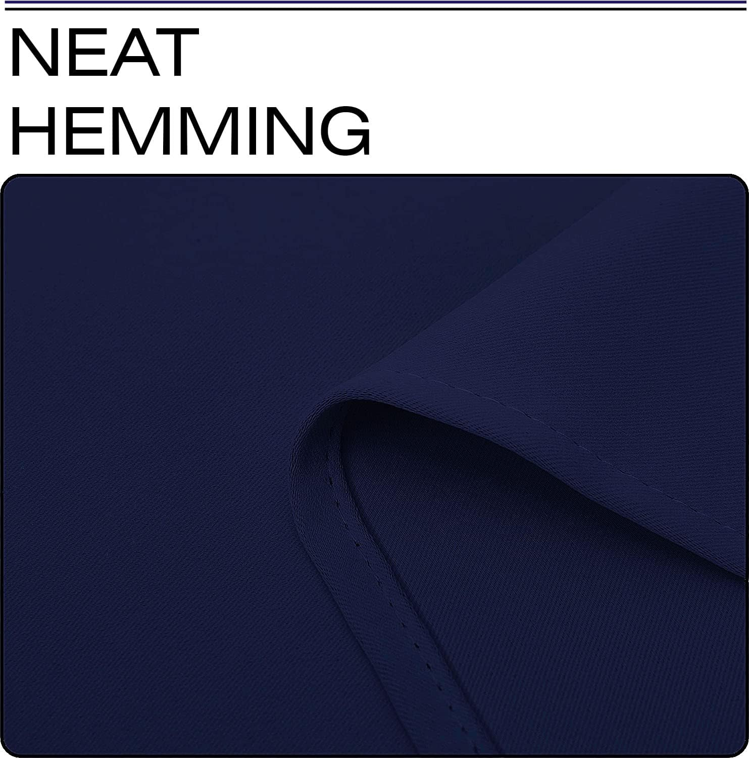 Thermal Blackout Eyelet Curtains with Tiebacks – 46x72 Inch, Navy Blue, 2 Panels