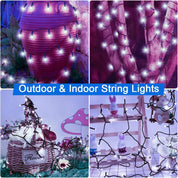 5M 50 LED Solar String Lights – Cool White, 8 Modes, Waterproof