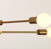 Semi-Recessed Sputnik Chandelier with 6 Lights – Antique Brushed Gold Modern Ceiling Fixture for Living Rooms, Bedrooms, and Dining Spaces