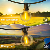 100ft Outdoor Festoon String Lights with Remote Control