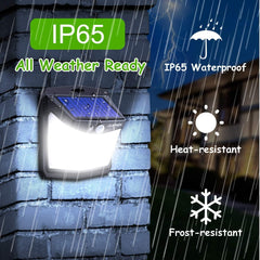 Solar Lights for Outdoor with 128 LEDs, Motion Sensor, Waterproof, Durable, 3 Modes, Cool White