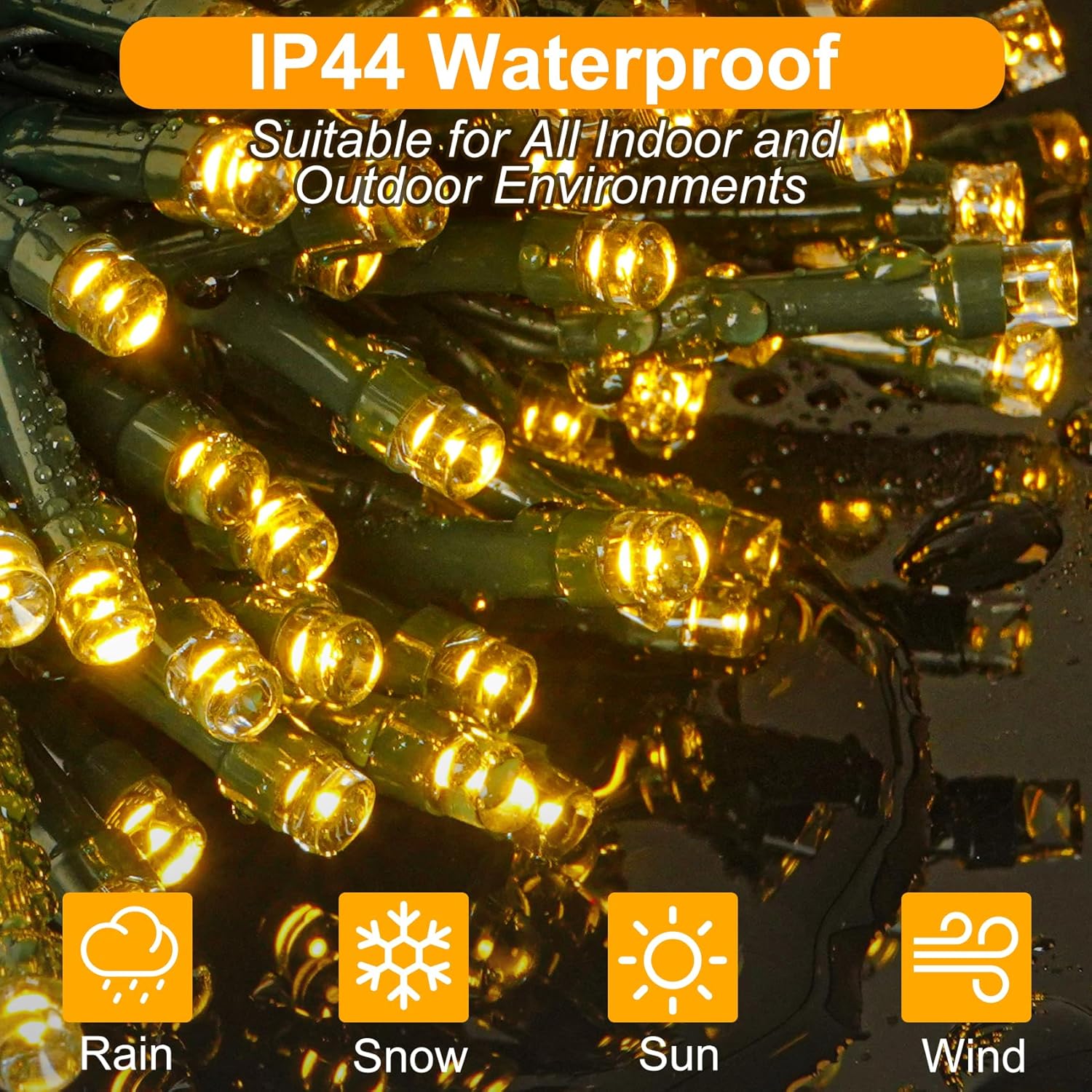 29.2M 220 LED Plug-in Fairy String Lights – Warm White, Remote, 8 Modes