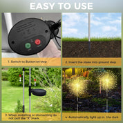 Solar Firework Garden Lights, 2-Pack, 120 LED Warm