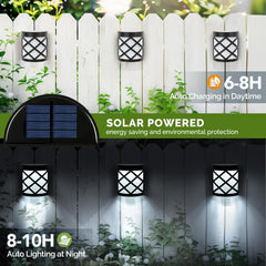 Solar Fence Lights Outdoor 4 Pack Waterproof LED