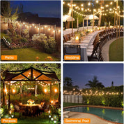 9M Solar Festoon Lights, 20 Bulbs, Remote Control