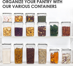 24-Piece Airtight Food Storage Container Set – BPA-Free Plastic Kitchen Canisters with Labels, Black