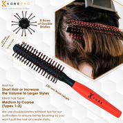 Professional Quiff Roller – Small Round Hair Brush with Rubber Grip for Men & Barbers