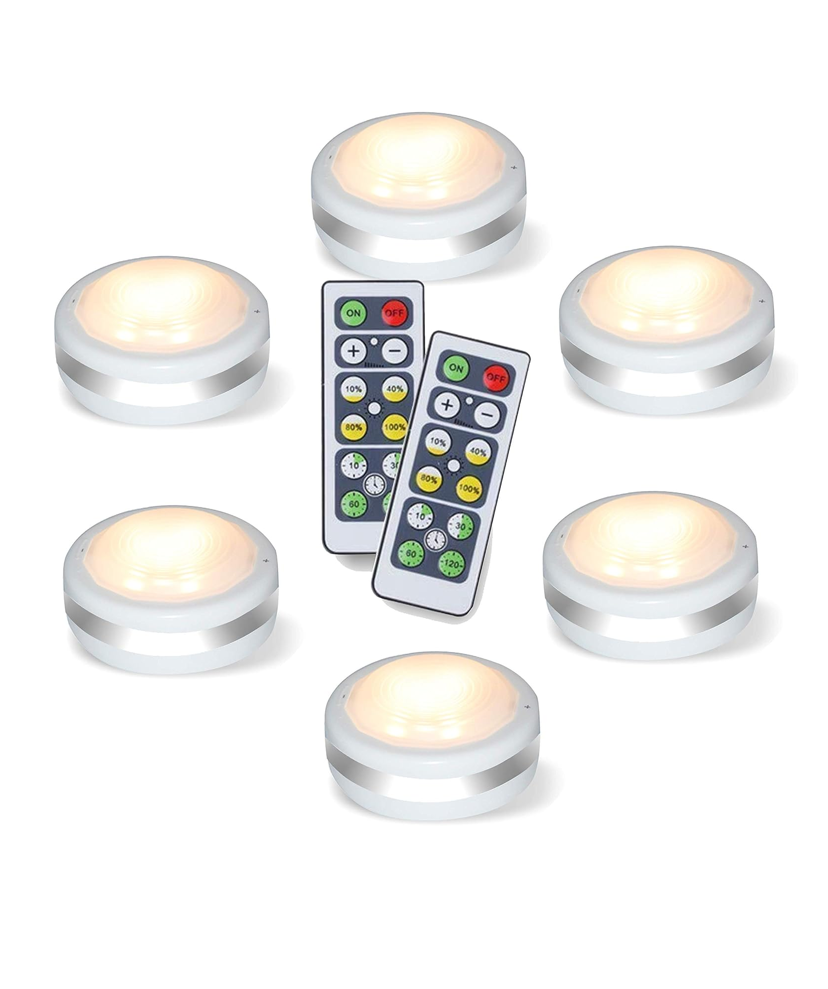 Wireless Battery Puck Lights with Remote – 4000K Natural White