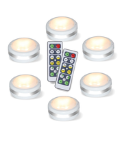 Wireless Battery Puck Lights with Remote – 4000K Natural White