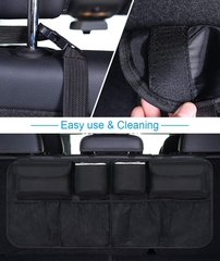 Car Boot Organiser & Waterproof Seat Back Protector – Multi-Pocket Travel Storage