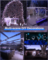 24m 200 LED Cool White Waterproof Solar Fairy Lights - Perfect for Outdoor Decor