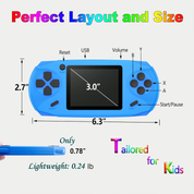 16-Bit Handheld Game Console with 100 Classic Games, 3.0" Screen (Blue)