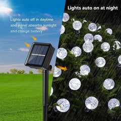 Solar Garden Lights, 36ft 60 LED Crystal Ball String, Waterproof, for Patio, Yard, Festival, Parties