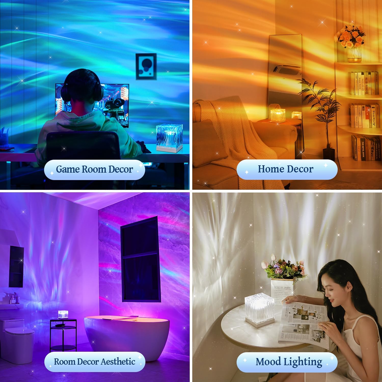 Aurora Galaxy Projector Light with Remote and Timer