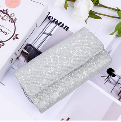 Elegant Glitter Envelope Clutch Bag with Chain Strap – Evening Party Handbag