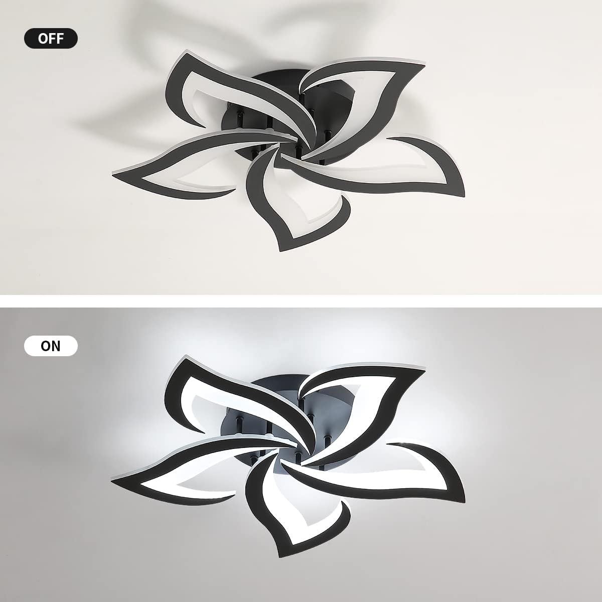 Modern Petal LED Ceiling Light – 60W Cool White Flush Mount Fixture