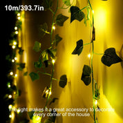 10M Ivy Garland with 100 LED Fairy Lights