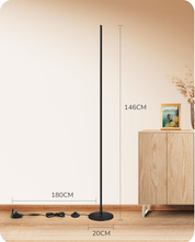 Minimalist LED Floor Lamp 146cm – Stepless Dimmable Tall Light with Foot Switch