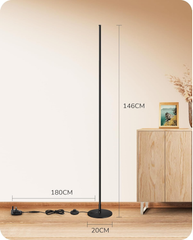 Minimalist LED Floor Lamp 146cm – Stepless Dimmable Tall Light with Foot Switch