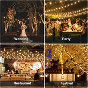 30M/100FT Outdoor Festoon String Lights with Timer