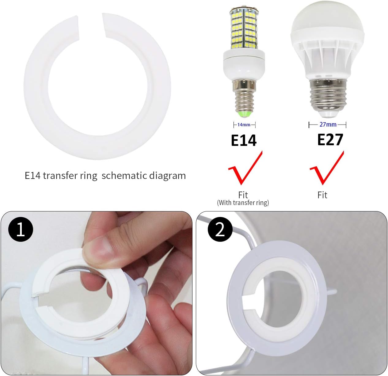 2 Pack Linen Lampshades – E14/E27 for Table & Wall Lamps