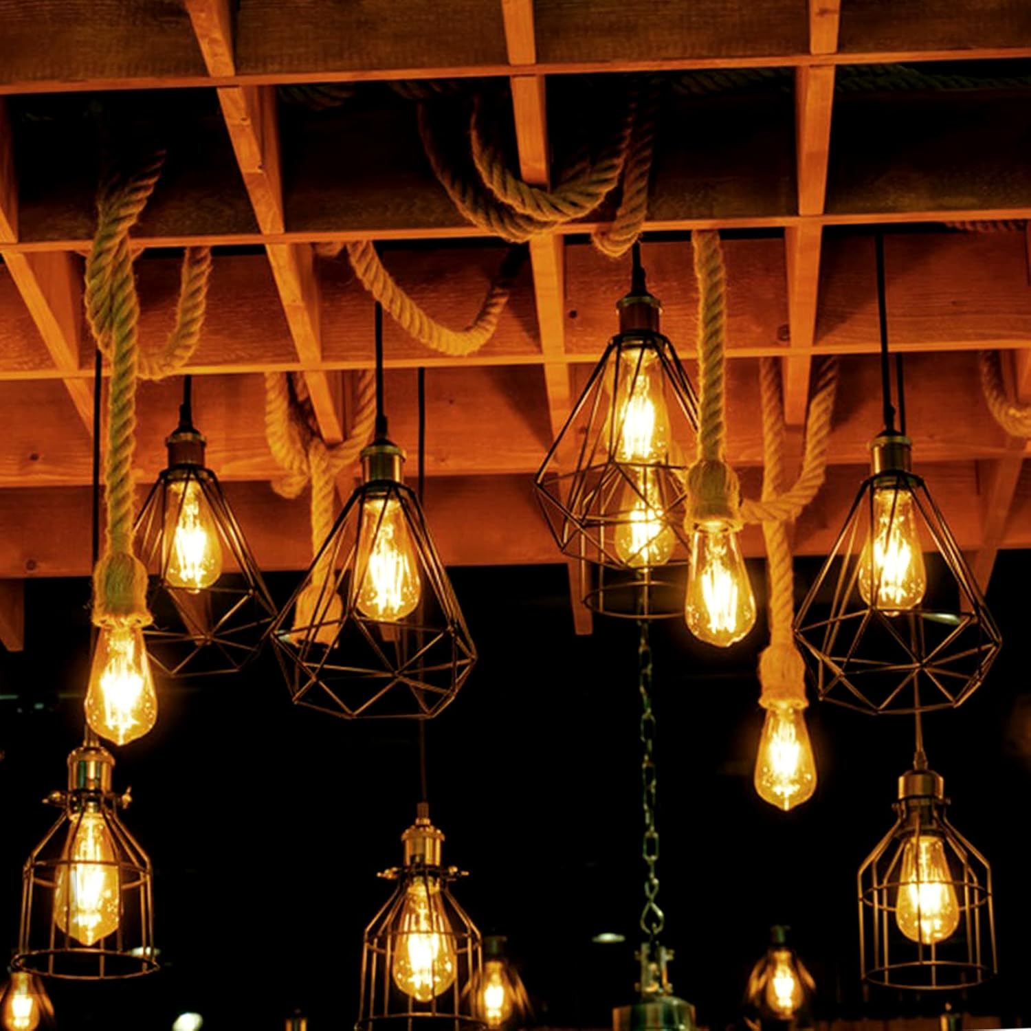 Vintage Ceiling Pendant Light Fitting, Brown Twisted Braided Flex,E27 Lamp Holder Suspended Pendant Light Fitting Kit-Antique