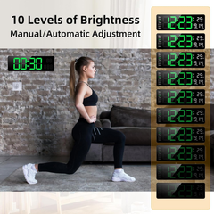 13-Inch Large LED Digital Wall Clock with Remote, Countdown, Date & Temp