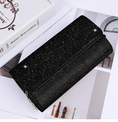 Elegant Glitter Evening Clutch Bag with Chain Strap – Sequins Envelope Purse
