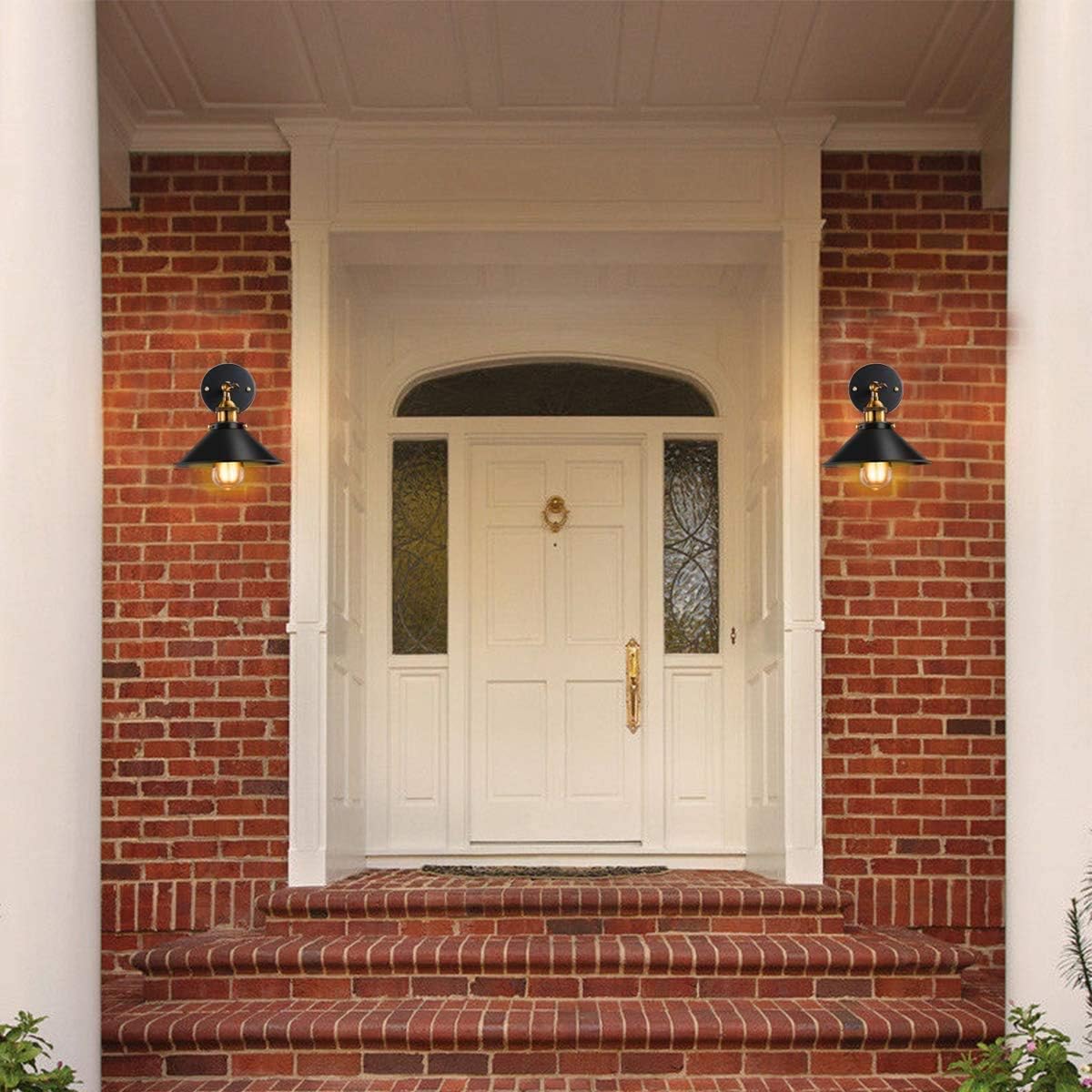 Vintage Black Industrial Wall Sconce, 240° Adjustable, 2 Pack