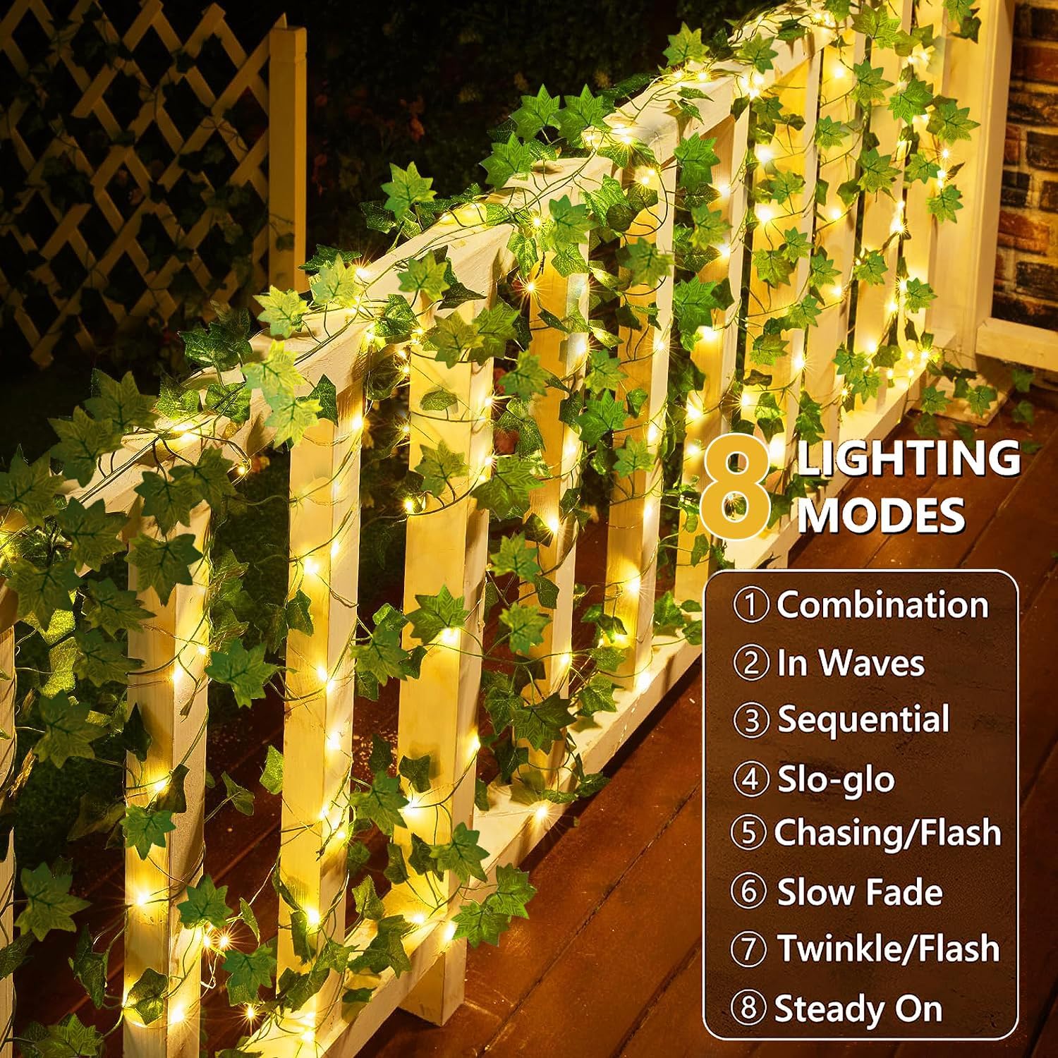 Solar Ivy String Lights – 100 LED Outdoor Garland