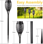6 Pack Solar Flame Torch Lights – Waterproof Outdoor Garden & Pathway Decor
