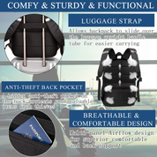 Extra Large 50L Laptop Backpack – 17" Water-Resistant USB Travel Rucksack Black