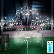 Solar Fireworks Lights Outdoor – 4 Pack, 420 LED, 8 Modes, Waterproof