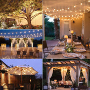 Solar Festoon String Lights – Warm White Outdoor LED Party Decor